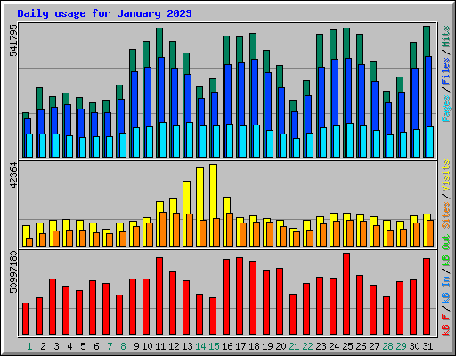 Daily usage for January 2023